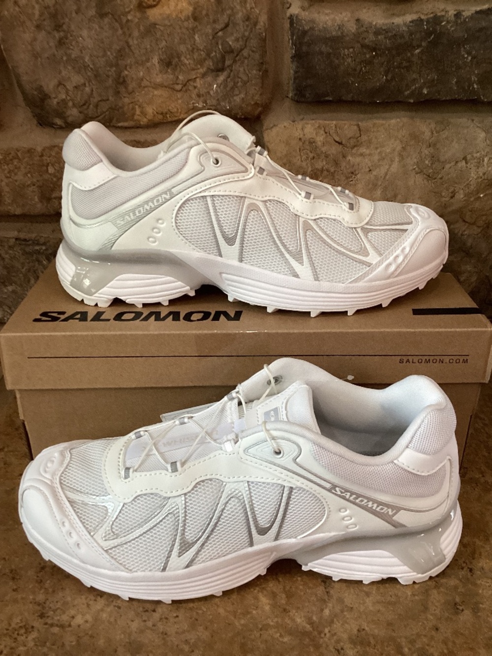 Salomon XT-Whisper Sneakers M8 W9 White Lunar Rock Ftw Silver Shoes New In Box